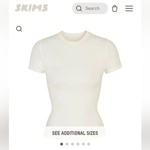 Skims cotton short sleeve tee in shade Bone size M